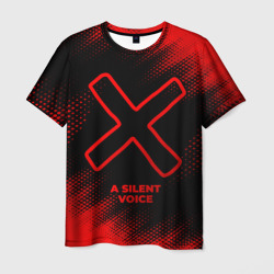 Мужская футболка 3D A Silent Voice - red gradient