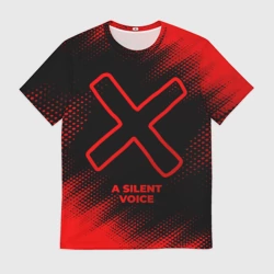 Мужская футболка 3D A Silent Voice - red gradient