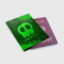 Обложка для паспорта матовая кожа Babymetal - green gradient - фото 2