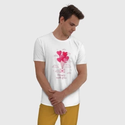 Мужская пижама с белой футболкой хлопок Февраль месяц любви - фото 2