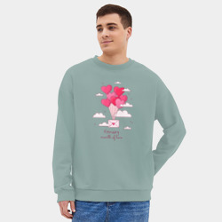 Мужской свитшот oversize без начеса хлопок Февраль месяц любви - фото 2