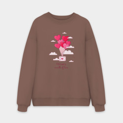 Мужской свитшот oversize без начеса хлопок Февраль месяц любви