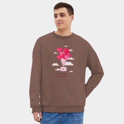 Мужской свитшот oversize без начеса хлопок Февраль месяц любви - фото 2
