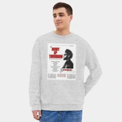 Мужской свитшот oversize без начеса хлопок The weeknd постер  - фото 2