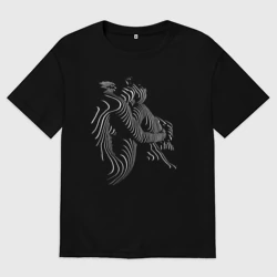 Женская футболка хлопок Oversize Оп-арт ню