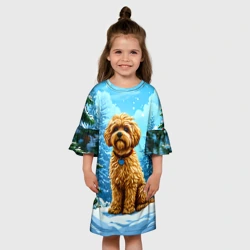 Детское платье 3D Мальтипу в зимнем лесу - фото 2
