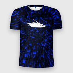 Мужская футболка 3D Slim Papa Roach blue energy