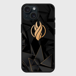 Чехол силиконовый для Apple iPhone 15 матовый Dead Space golden poly