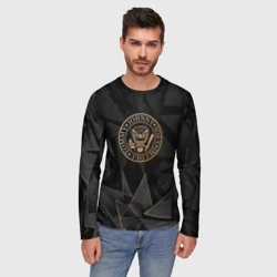 Мужской лонгслив 3D Ramones golden poly - фото 2