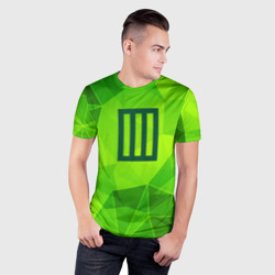 Мужская футболка 3D Slim Paramore green poly - фото 2