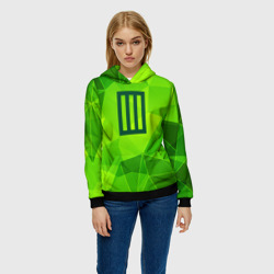 Женская толстовка 3D Paramore green poly - фото 2