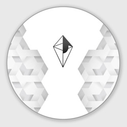 Круглый коврик для мышки No Man's Sky white poly
