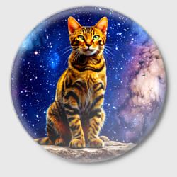 Значок Бенгальская кошка в космосе