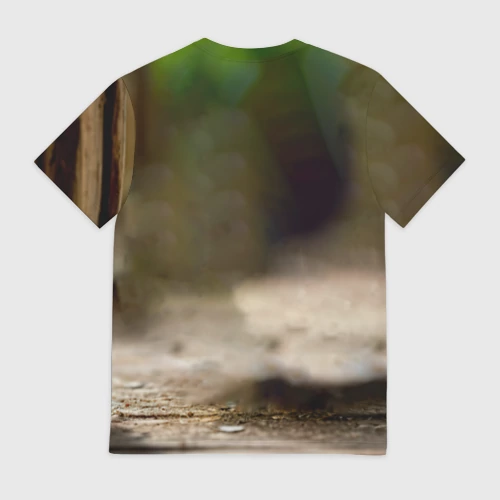 Мужская футболка 3D с принтом Ангорская кошка, вид сзади #1