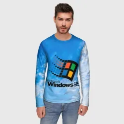 Мужской лонгслив 3D Windows 95 logo - фото 2