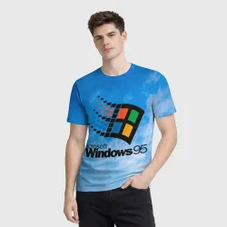 Мужская футболка 3D Windows 95 logo - фото 2