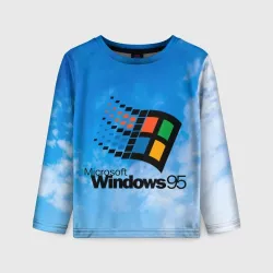 Детский лонгслив 3D Windows 95 logo