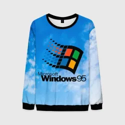 Мужской свитшот 3D Windows 95 logo