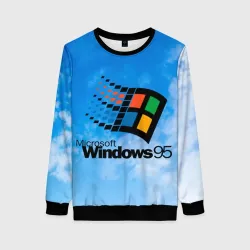 Женский свитшот 3D Windows 95 logo