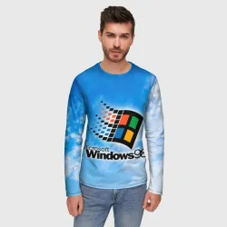 Мужской лонгслив 3D Mindows 98 logo - фото 2