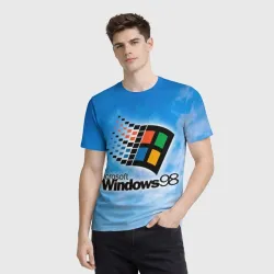Мужская футболка 3D Mindows 98 logo - фото 2