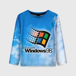 Детский лонгслив 3D Mindows 98 logo