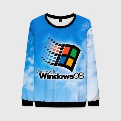 Мужской свитшот 3D Mindows 98 logo