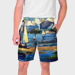 Мужские шорты 3D Средиземноморский пейзаж