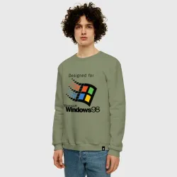 Мужской свитшот хлопок Предназначен для windows 98 - фото 2