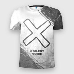 Мужская футболка 3D Slim A Silent Voice - white gradient