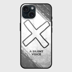 Чехол силиконовый для Apple iPhone 15 матовый A Silent Voice - white gradient