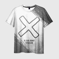 Мужская футболка 3D A Silent Voice - white gradient