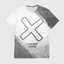 Мужская футболка 3D A Silent Voice - white gradient
