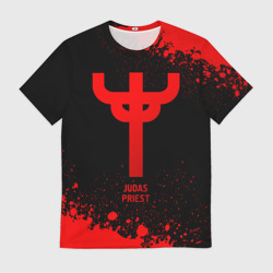 Мужская футболка 3D Judas Priest - red gradient