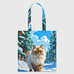 Шоппер 3D Гималайская кошка в зимнем лесу