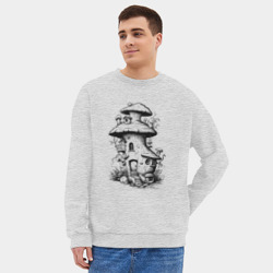 Мужской свитшот oversize без начеса хлопок Грибной дом феи - фото 2