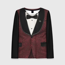 Женский лонгслив 3D Пиджак жениха с бабочкой
