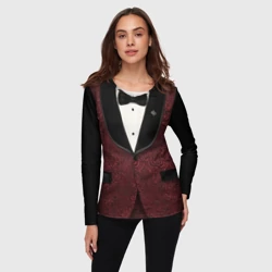 Женский лонгслив 3D Пиджак жениха с бабочкой - фото 2