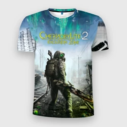 Мужская футболка 3D Slim Герой Chernobylite 2 exclusion zone 