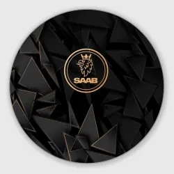 Круглый коврик для мышки Saab golden poly