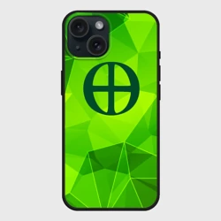 Чехол силиконовый для Apple iPhone 15 матовый Blue Exorcist green poly