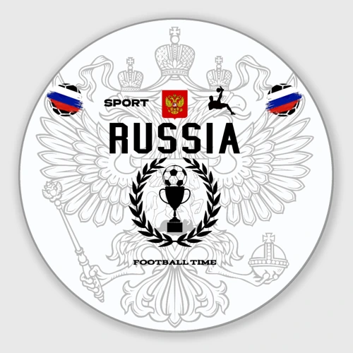 Круглый коврик для мышки Футбольная форма Россия с номером 10