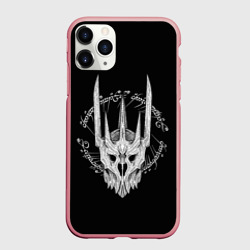 Чехол для iPhone 11 Pro Max матовый Саурон и руны кольца Властелин колец