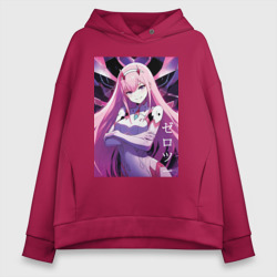 Женское худи Oversize хлопок Zero two Darling in the Franxx - ai art