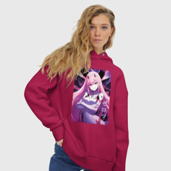 Женское худи Oversize хлопок Zero two Darling in the Franxx - ai art - фото 2