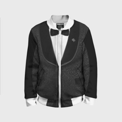 Детский бомбер 3D Пиджак черный с бабочкой