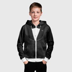 Детская толстовка 3D на молнии Пиджак черный с бабочкой - фото 2