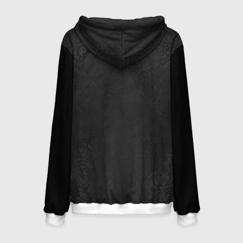 Мужская толстовка 3D с принтом Пиджак черный с бабочкой, вид сзади #1