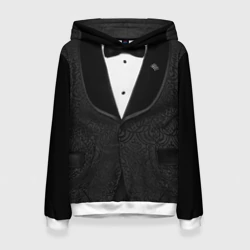 Женская толстовка 3D Пиджак черный с бабочкой