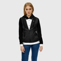 Женская толстовка 3D Пиджак черный с бабочкой - фото 2